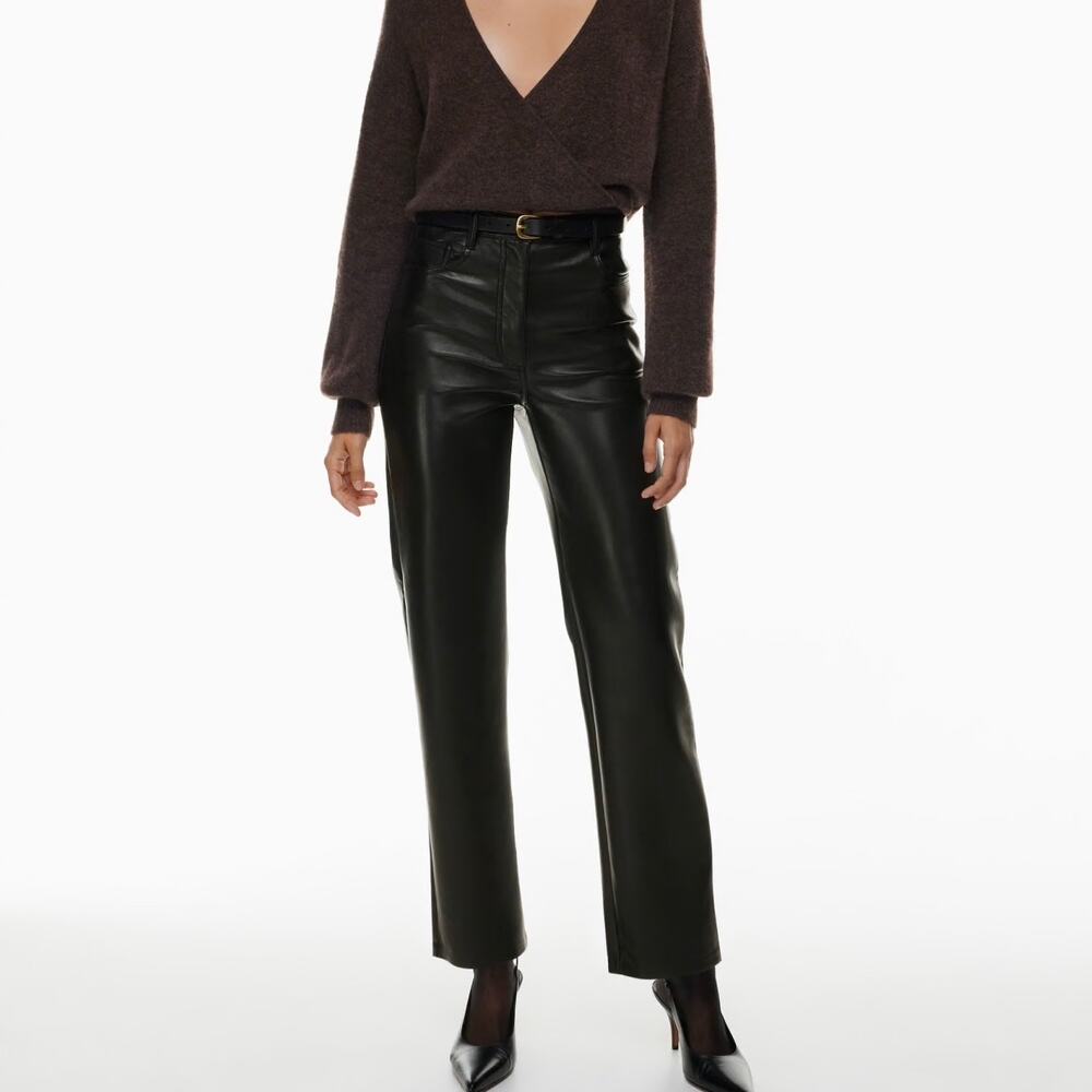 ARITZIA Wilfred The Melina Faux Leather Pants Black 2